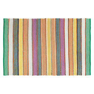 Django Multi-Coloured Striped Woven Wool Rug 140 X 200Cm