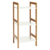 Drew Bamboo And White Lacquer 3-Shelf Bookcase