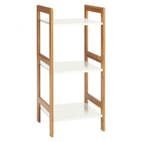 Drew Bamboo And White Lacquer 3-Shelf Bookcase