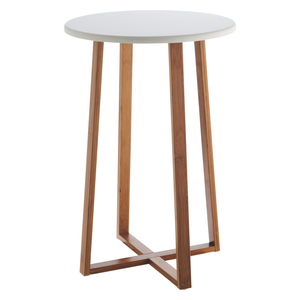 Drew Bamboo And White Lacquer Tall Side Table