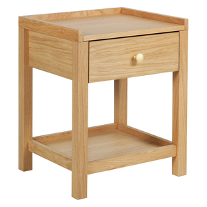 Drio Oak Bedside Table With 1 Drawer And Shelf