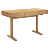 Enzo 3 Drawer Oak Desk With Pedestal Legs