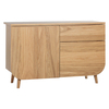 Etta Oak Curved Sideboard With 2 Doors And 1 Drawer