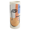 Faces Multi-Coloured Patterned Large Cylinder Vase