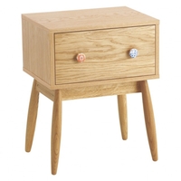 Fleur Oak 1 Drawer Bedside Cabinet