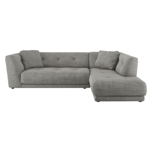 Forde Black & White Italian Woven Fabric Right Hand Chaise