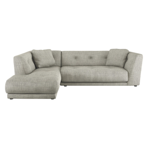 Forde Black And White Textured Fabric Left Hand Chaise Group