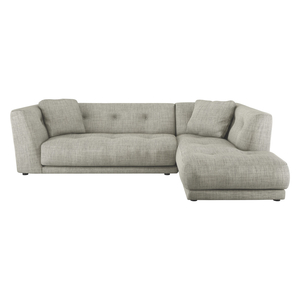 Forde Black And White Textured Fabric Right Hand Chaise Group