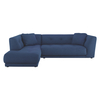 Forde Blue Fabric Left Hand Chaise Group