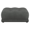 Forde Charcoal Grey Italian Woven Fabric Large Footstool