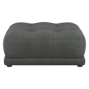 Forde Charcoal Grey Italian Woven Fabric Large Footstool