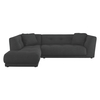 Forde Charcoal Grey Textured Fabric Left Hand Chaise Group