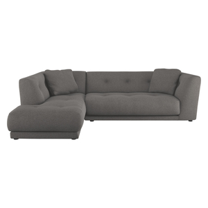 Forde Charcoal Grey Tweed Wool Mix Left Hand Chaise Group