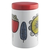 Freda White Leaf Storage Jar H16Cm