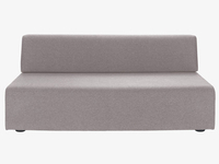 Grey fabric armless double seat unit