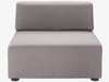 Grey fabric armless single seat unit