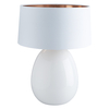 Habitat Bulle White Glass And Brass Table Lamp With White And Copper Shade