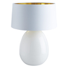 Habitat Bulle White Glass And Brass Table Lamp With White And Gold Shade