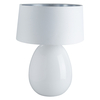 Habitat Bulle White Glass And Brass Table Lamp With White And Silver Shade