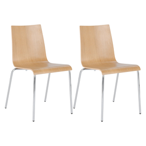 Habitat Callum Pair of Oak Dining Chairs