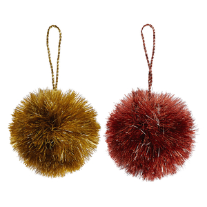 Habitat Calypso Set of 2 Fluffy Metallic Glitter Baubles