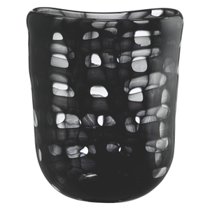 Habitat Checker Black Check Patterned Glass Vase