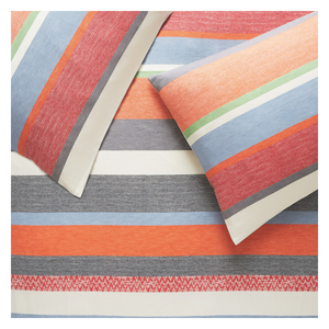 Habitat Coates Multi-coloured Striped Jacquard Superking Duvet Cover Set
