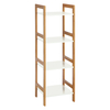 Habitat Drew Bamboo And White Lacquer 4-shelf Bookcase