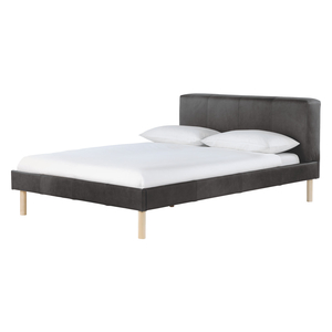 Habitat Fredd Black Leather Kingsize Bed 150cm