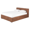 Habitat Fredd Tan Leather Double Bed With Storage 135cm