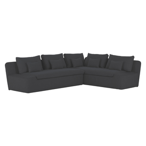 Habitat Kasha Charcoal Textured Fabric Right-arm Lounger