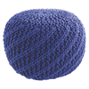 Habitat Knot Blue Knitted Round Pouffe