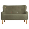 Habitat Wilmot Green Wool Mix 2 Seater Sofa With Multi-coloured Buttons