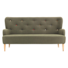 Habitat Wilmot Green Wool Mix 3 Seater Sofa With Multi-coloured Buttons