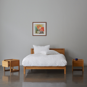 Hana Ii Double Oak Bed,  Coen Mattress And 2 Bedside Tables