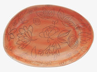 Hand-drawn patterned platter D37cm