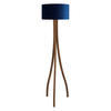 Harmony Walnut Stained Wooden Floor Lamp With Navy Blue Shade