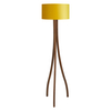 Harmony Walnut Stained Wooden Floor Lamp With Yellow Shade