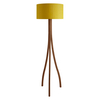 Harmony Walnut Stained Wooden Floor Lamp With Yellow Silk Shade