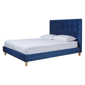Hattie Blue Velvet Kingsize Bed Frame 150Cm