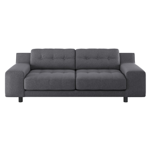 Hendricks Charcoal Grey Fabric 3 Seater Sofa