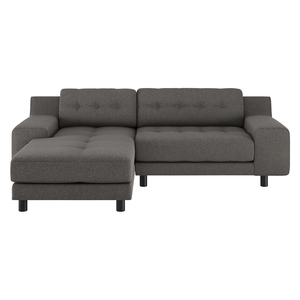 Hendricks Charcoal Grey Tweed Wool Mix Small Left-Hand Chaise Sofa