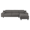 Hendricks Charcoal Grey Wool Tweed Right Arm Chaise Sofa