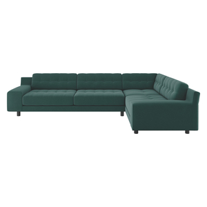 Hendricks Emerald Green Velvet Left-Arm Corner Sofa