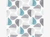 Kingfisher blue leaf patterned wallpaper