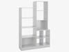Linen white tall shelving unit