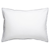 Lorna White Stonewashed Pair Of Rectangular Pillowcases With Grey Stitching