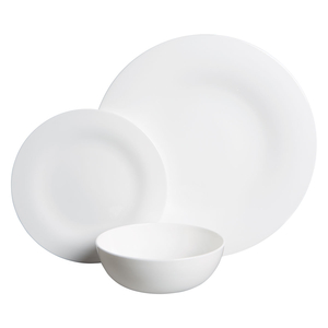 Lux White Bone China 12 Piece Dinner Set