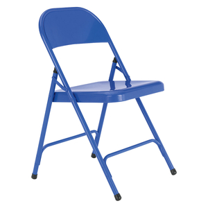 Macadam Cobalt Blue Metal Folding Chair