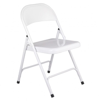 Macadam White Metal Folding Chair